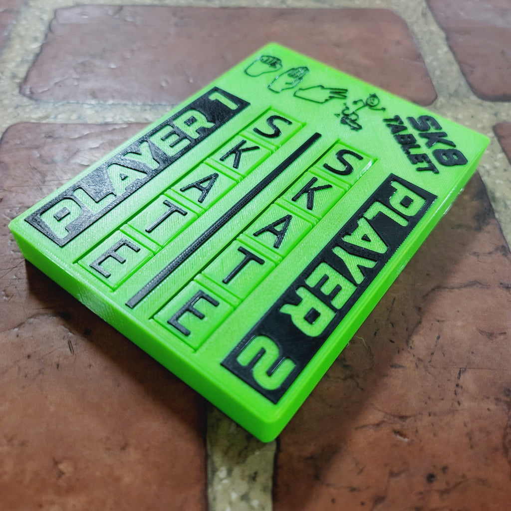 Sk8 Tablet – Pocket Scoreboard for S.K.A.T.E. Game | Skateboard Game Tracker | SKATEBOARD Letters Spinner