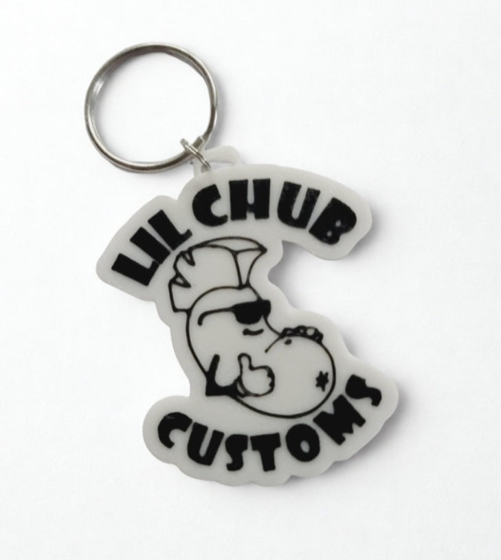 Lil Chub Customs Logo Keychain – Motorcycle Shop Key Tag
