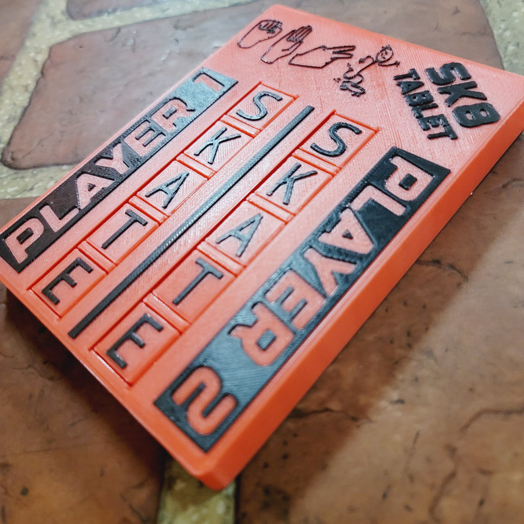 Sk8 Tablet – Pocket Scoreboard for S.K.A.T.E. Game | Skateboard Game Tracker | SKATEBOARD Letters Spinner