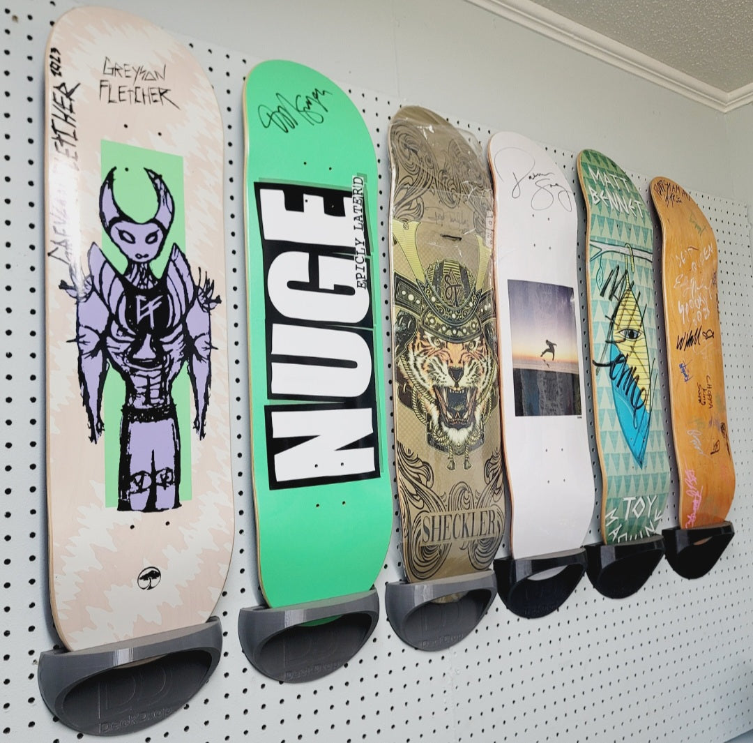 Deck Drop Wall Mount Skateboard Holder – Vertical Skate Deck Display Rack (Up to 10” Wide)