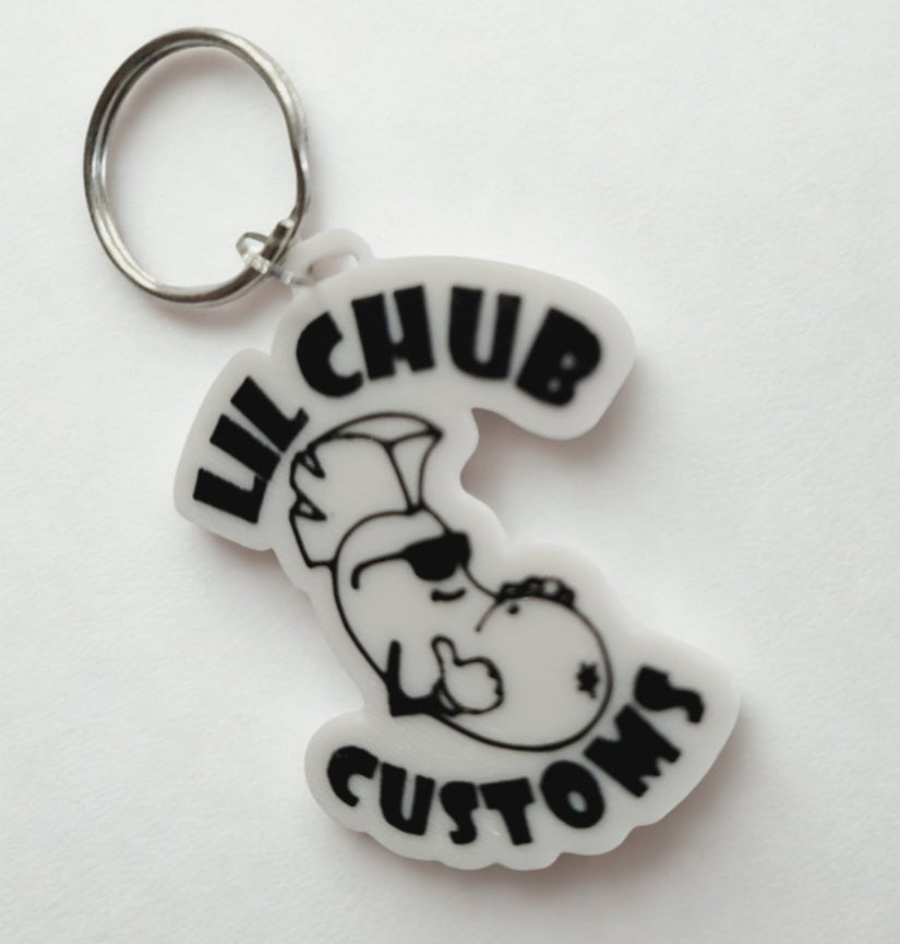Lil Chub Customs Logo Keychain – Motorcycle Shop Key Tag