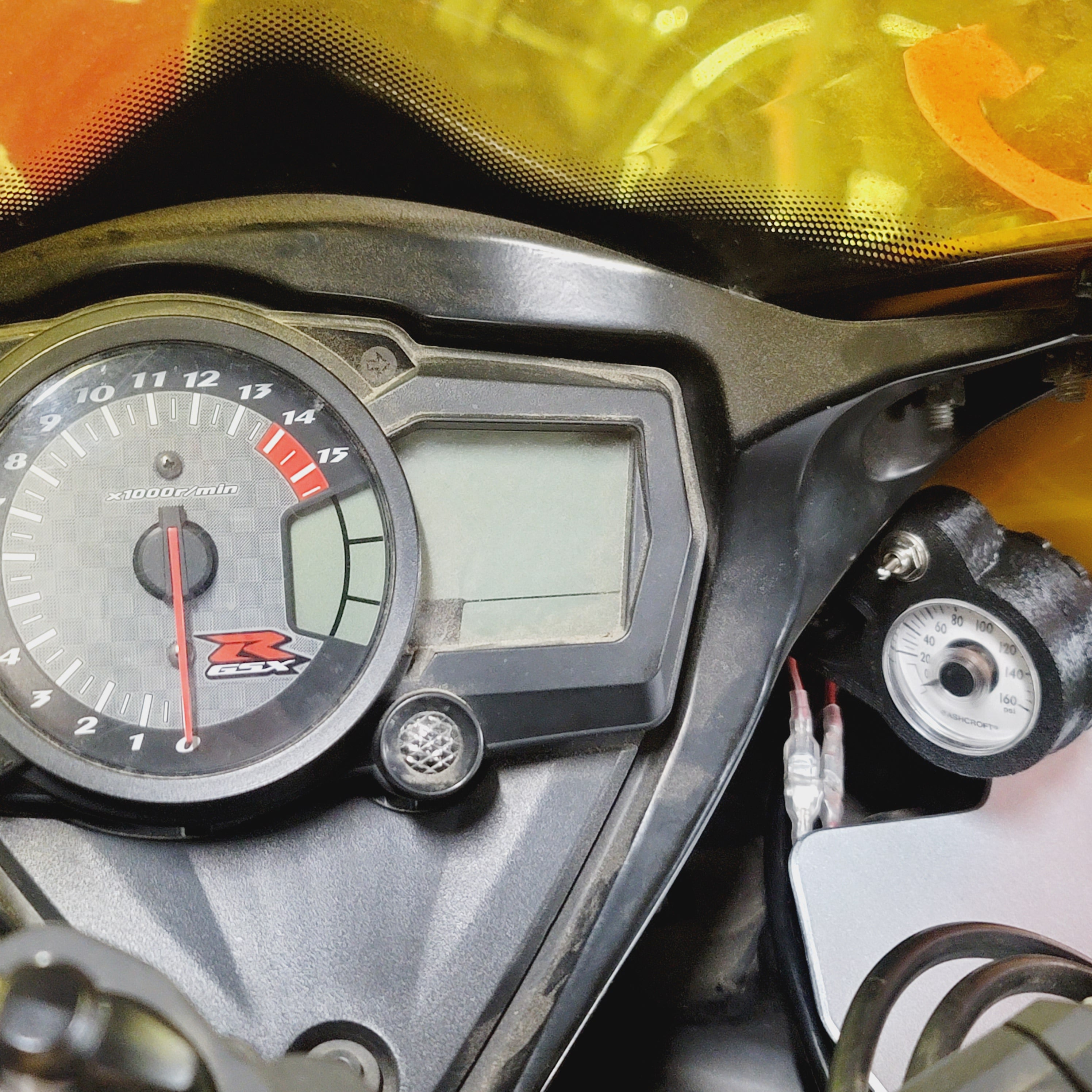 Motorcycle Air Gauge Mount Bracket | Air Shifter & Air Ride Gauge Holder | Universal Drag Bike Mount for Schnitz, MPS & 1/8 NPT Gauges