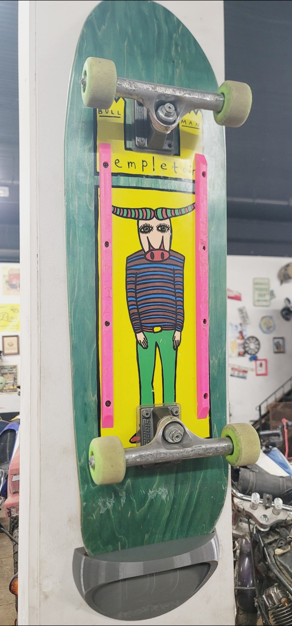 Deck Drop Wall Mount Skateboard Holder – Vertical Skate Deck Display Rack (Up to 10” Wide)