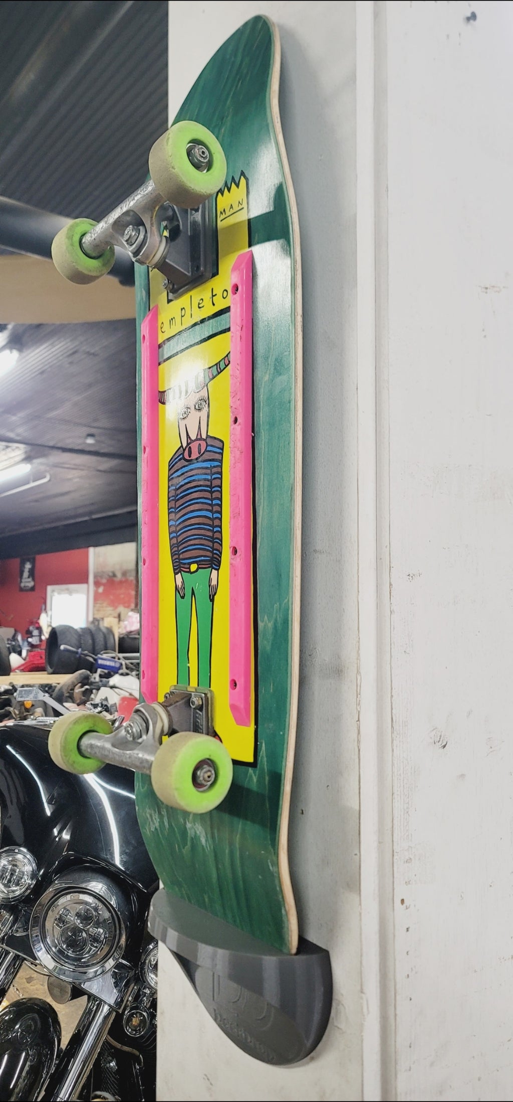 Deck Drop Wall Mount Skateboard Holder – Vertical Skate Deck Display Rack (Up to 10” Wide)
