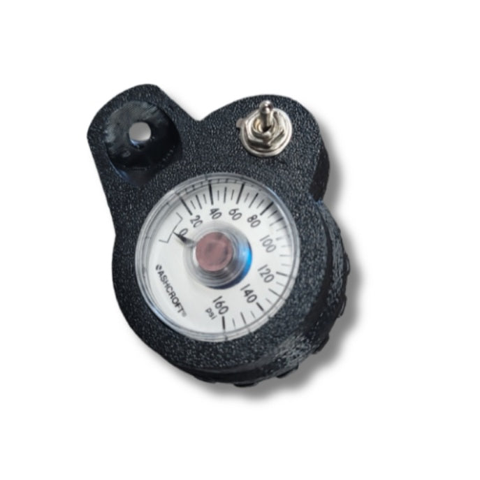 Motorcycle Air Gauge & Compressor Switch Mount | Air Shifter & Air Ride Switch Housing | Universal Drag Bike Gauge Bracket