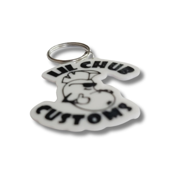 Lil Chub Customs Logo Keychain – Motorcycle Shop Key Tag